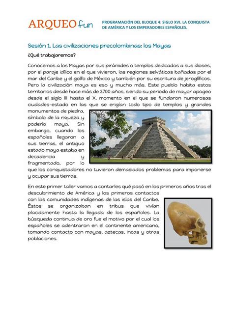 Pdf Sesi N Las Civilizaciones Precolombinas Los Mayas Filelos