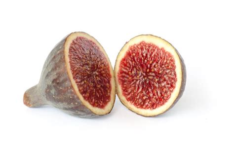 Sliced Ripe Fig Isolated On White Background Stock Photo Image Of