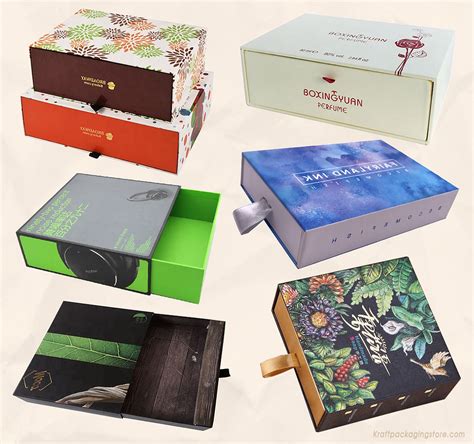 Custom Made Rigid Cardboard Sliding Kraft Drawer Gift Boxes