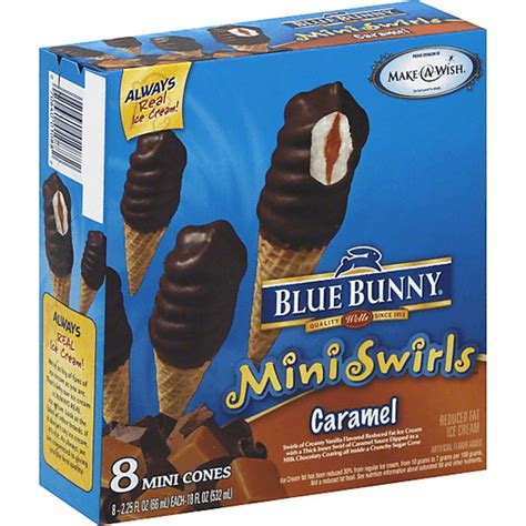 Blue Bunny Mini Swirls Caramel 8 Ct Ice Cream Cones And Toppings