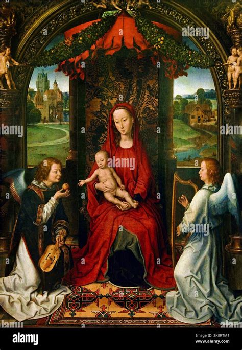 Madonna And Child Enthroned With Angles Hi Res Stock Photography And