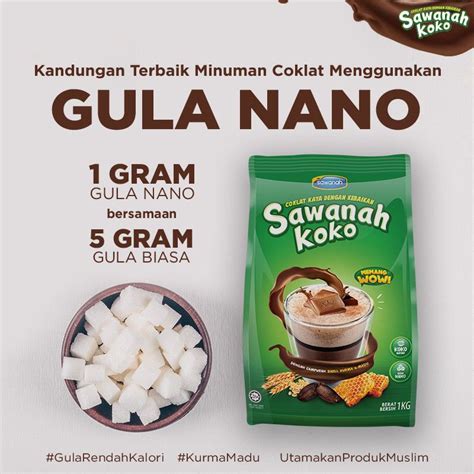 Sawanah Koko Gula Nano Cocoa Malt Drink 1 Kg Minuman Sedap READY STOCK