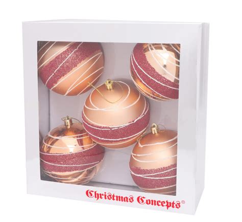 Christmas Concepts® Pack Of 5 Extra Large 100mm Luxury Christmas Tree Baubles Shiny Matte