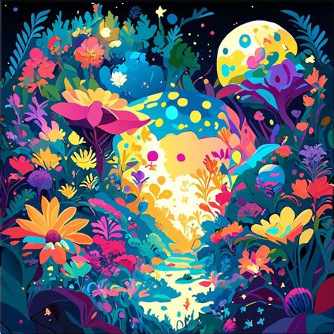 Premium Vector Ethereal Gardens In Watercolor Cosmic Beauty Explored