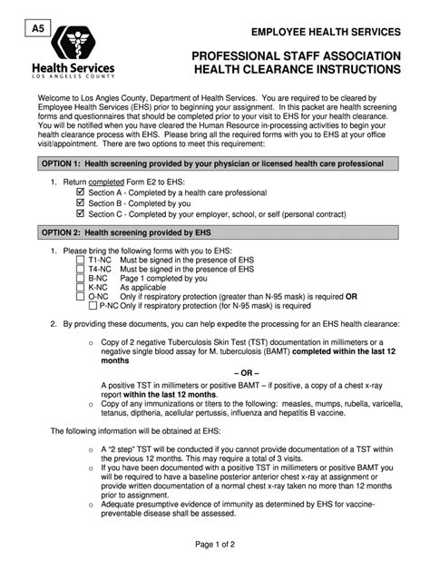 Fillable Online File Lacounty Health Screening Provided By Your