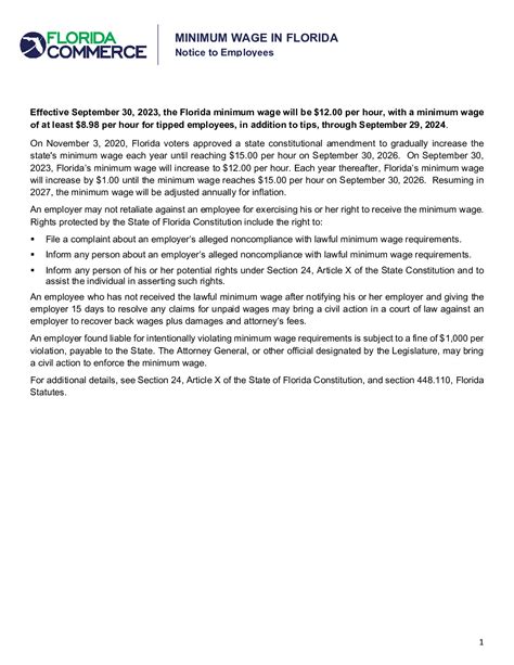Minimum Wage 2024 Florida Jana Rivkah