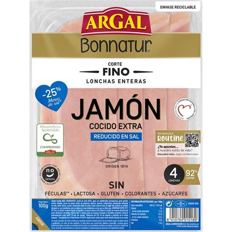 Bonnatur Corte Fino jamón cocido extra reducido en sal en lonchas