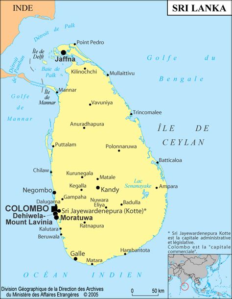 Carte Du Sri Lanka