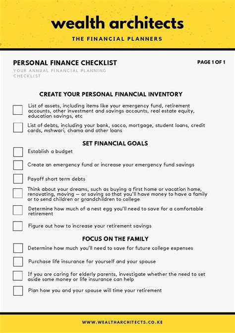 Financial Planner Excel Template W Free Financial Planning Checklist