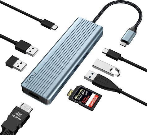 Amazon HOPDAY Dual Display USB C Adapter 9 In 1 Multiport Hub