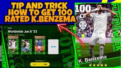 Tips And Trick How To Get Rated K Benzema In Efootball Mobile