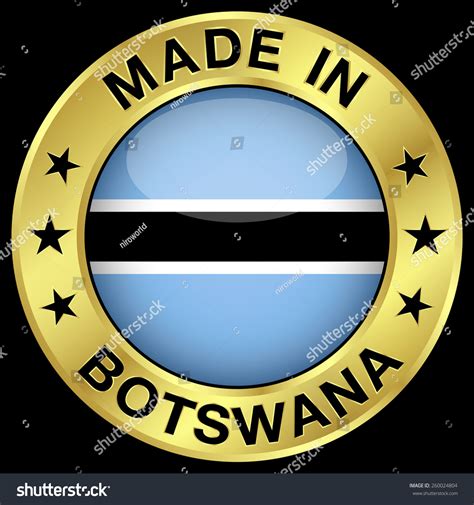 Made Botswana Gold Badge Icon Central Stock Vector Royalty Free