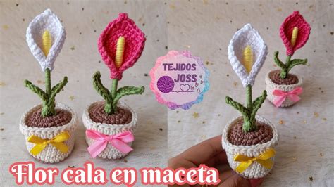 Cala Lirio Alcatraz En Maceta Amigurumi Tejidos Joss Youtube