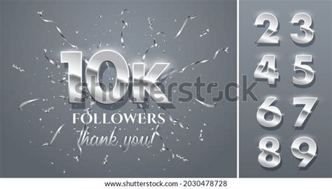 10000 Followers Celebration Vector Banner Text Stock Vector Royalty