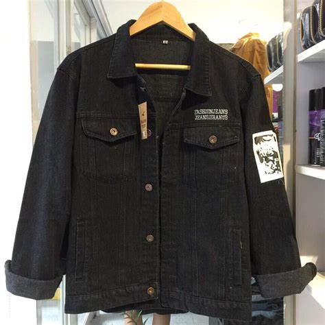 Áo Khoác Jean Nam màu đen chữ thêu Muradfashion Áo Khoát Jeans chất bò cao cấp mẫu mới hot