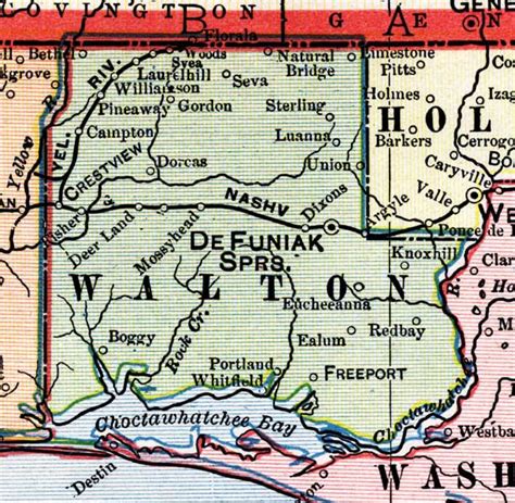 Map Of Walton County Florida 1902