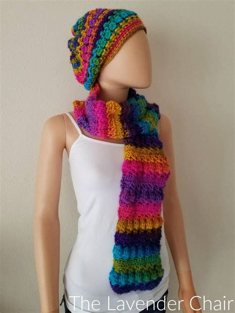 Crossed Bobbles Scarf Crochet Pattern Pdf File Only Instant Download Etsy