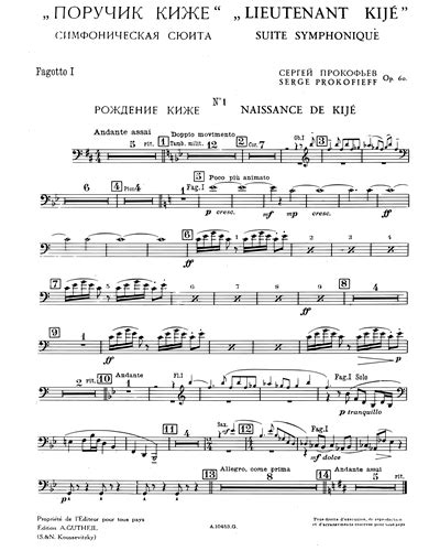 Lieutenant Kijé Suite Op 60 Sheet Music By Sergei Prokofiev Nkoda