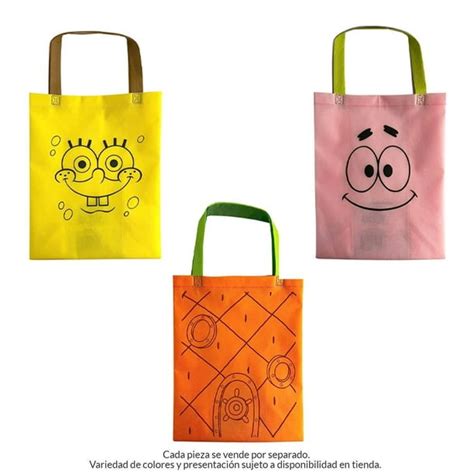 Bolsa Reutilizable Nickelodeon Bob Esponja Mediana Varios Modelos 1 Pza