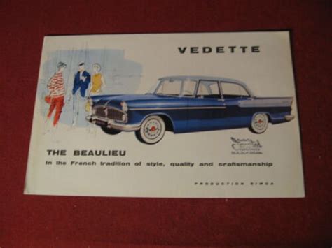 S Simca Vedette Sales Brochure Booklet Old Original Catalog Book