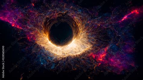 Cosmic Supermassive Black Hole Spectacular Art Illustration Center Of