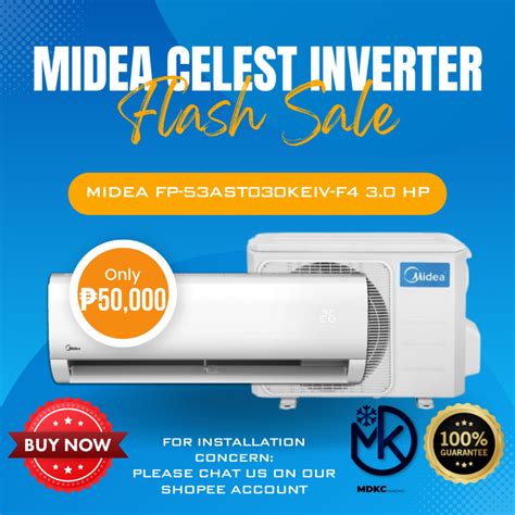 Midea 30hp Celest Split Type Inverter Aircon Fp 53ast030keiv F4