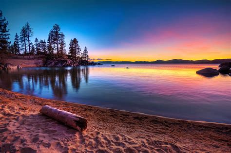 Sand Harbor Beach Lake Tahoe California Reflections Sierra Nevada Water Hd Wallpaper Peakpx