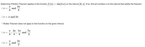 Determine If Rolles Theorem Applies To The Studyx