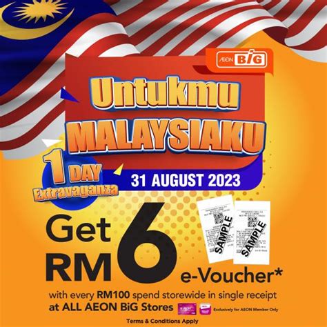 Aeon Big Merdeka Day Free Rm E Voucher Promotion Aug