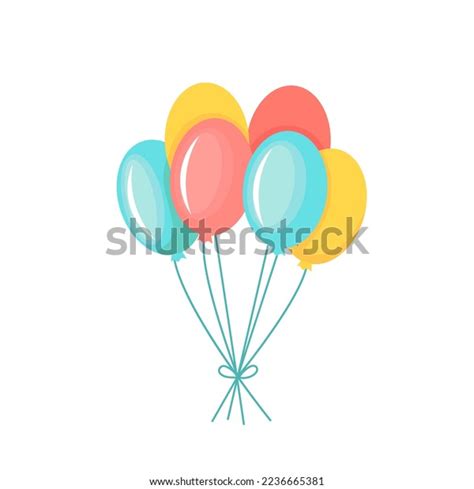 Balloon Cartoon Style Bunch Balloons Birthday Stock Vector Royalty Free 2236665381 Shutterstock