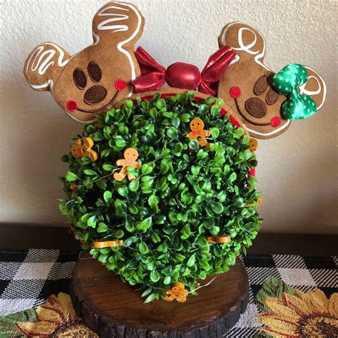 Gingerbread Mickey Minnie Topiary Disney Gingerbread Topiary Decor