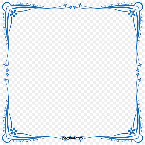 Blue Square Border Png Transparent Vector Blue Border Square Blue