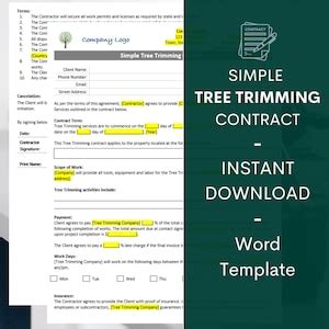 Tree Trimming Contract Template Tree Removal Contract Agreement Tree