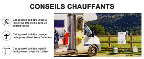 GASLAND BE264 chauffe eau à gaz 10L 50mbar système de douche chaude