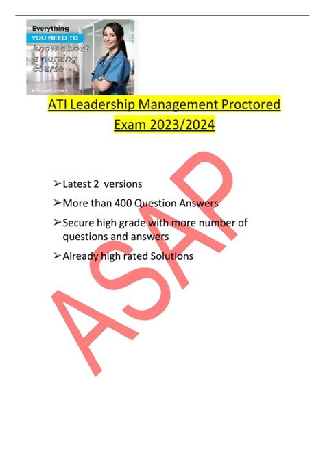 ATI Leadership Management Proctored Exam 2023 2024 ATI Leadership