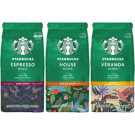 Starbucks Zestaw Kaw Mielonych Arabica Mix X G Starbucks