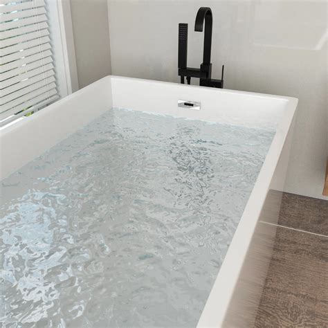 44 X 28 Freestanding Soaking Acrylic Bathtub With Integrated Seat In