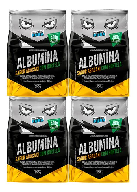 Kit 4x Albumina Pura 500g Proteína Pura Todos Os Sabores Frete grátis