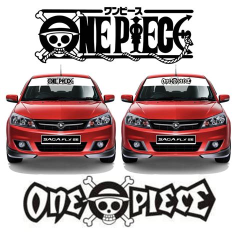 Sticker Windscreen Sticker Cermin Depan Design ONE PIECE Boleh Tukar