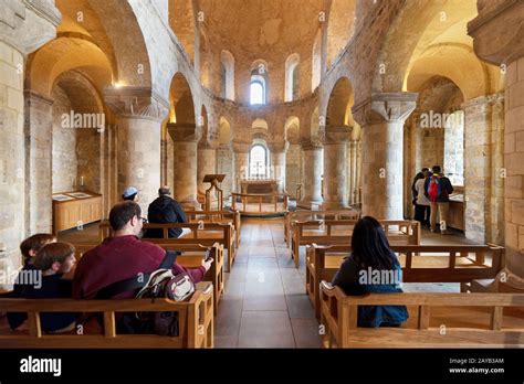 London, UK - May 12 2019: Romanesque Chapel of St John the Evangelist ...