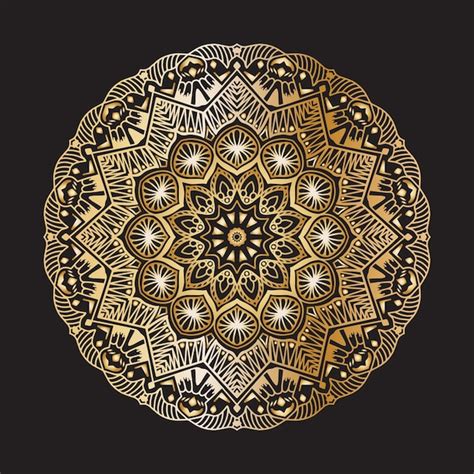 Mandala ornamental de lujo decoración islámica oro floral Vector Premium