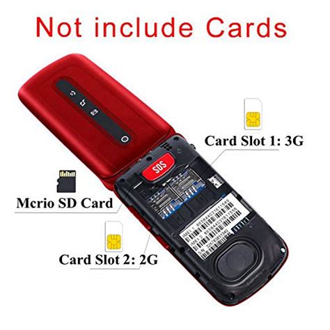 Ushining Flip Phone Unlocked SOS Button Dual Card Dual Standby 2G T