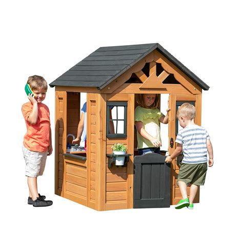 Backyard Discovery Sweetwater All Cedar Wooden Playhouse, Light Brown ...