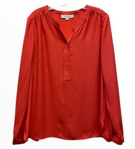 Loft 1 2 Button Blouse Gem