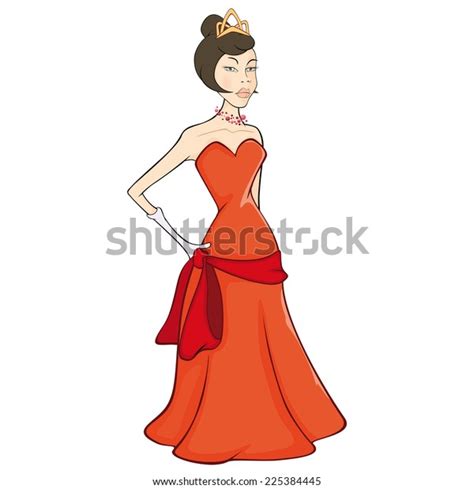 Illustration Beautiful Princess Isolated On White Stock Vector Royalty