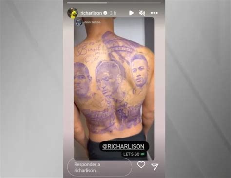 Richarlison Tatua Rosto De Neymar E De Ronaldo Fen Meno Nas Costas