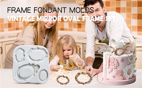 Amazon KALAIEN Frame Sugarcraft Oval Mirror Frames Silicone Mold