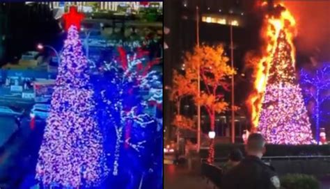 Hombre incendia árbol navideño de Fox News en Nueva York video da la