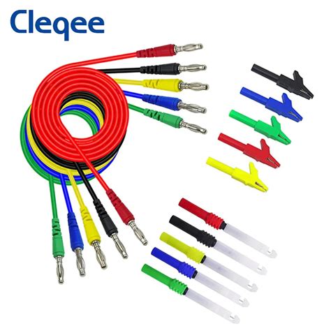 Cleqee P B Kit De Cables De Prueba De Enchufe Banana De Mm Con