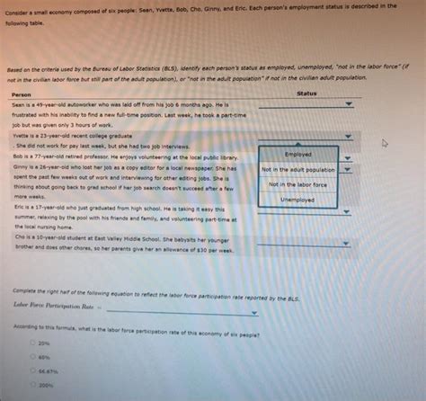 Solved Measuring Employment Unemployment And Labor Chegg